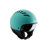 Casco EL'FRESH, un casco demi-jet con visiera parasole integrata. Colore Tiffy Blu Opaco. Di TUCANO URBANO.